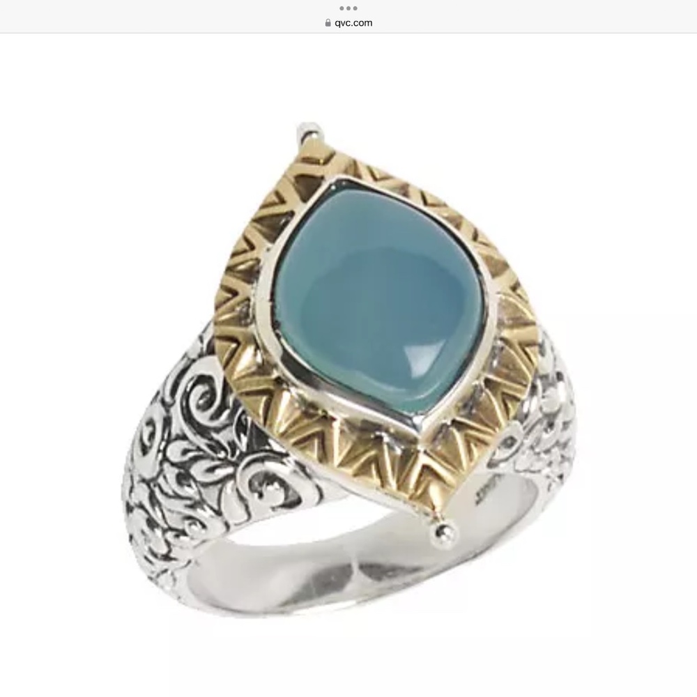 Barbara Bixby Chalcedony Lantern Ring Sterling/18K